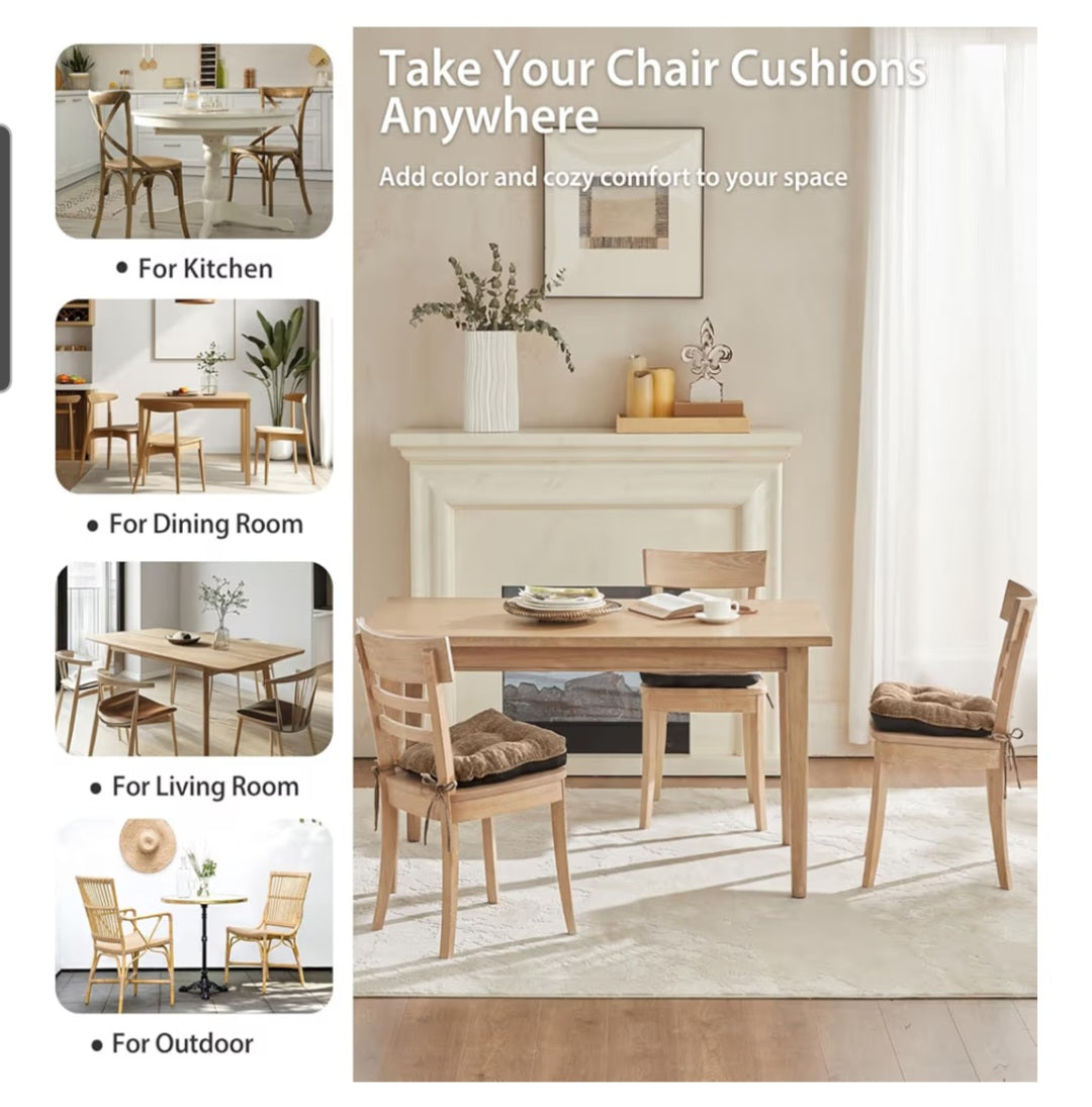 Kitchen Chair Cushions Set of 4 for Dining Chair Brown