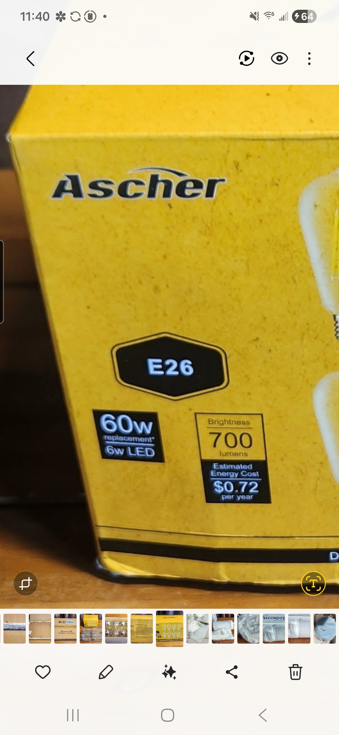 8 pk 60w replacement Light Bulbs 6w LED 700 Lumens E26