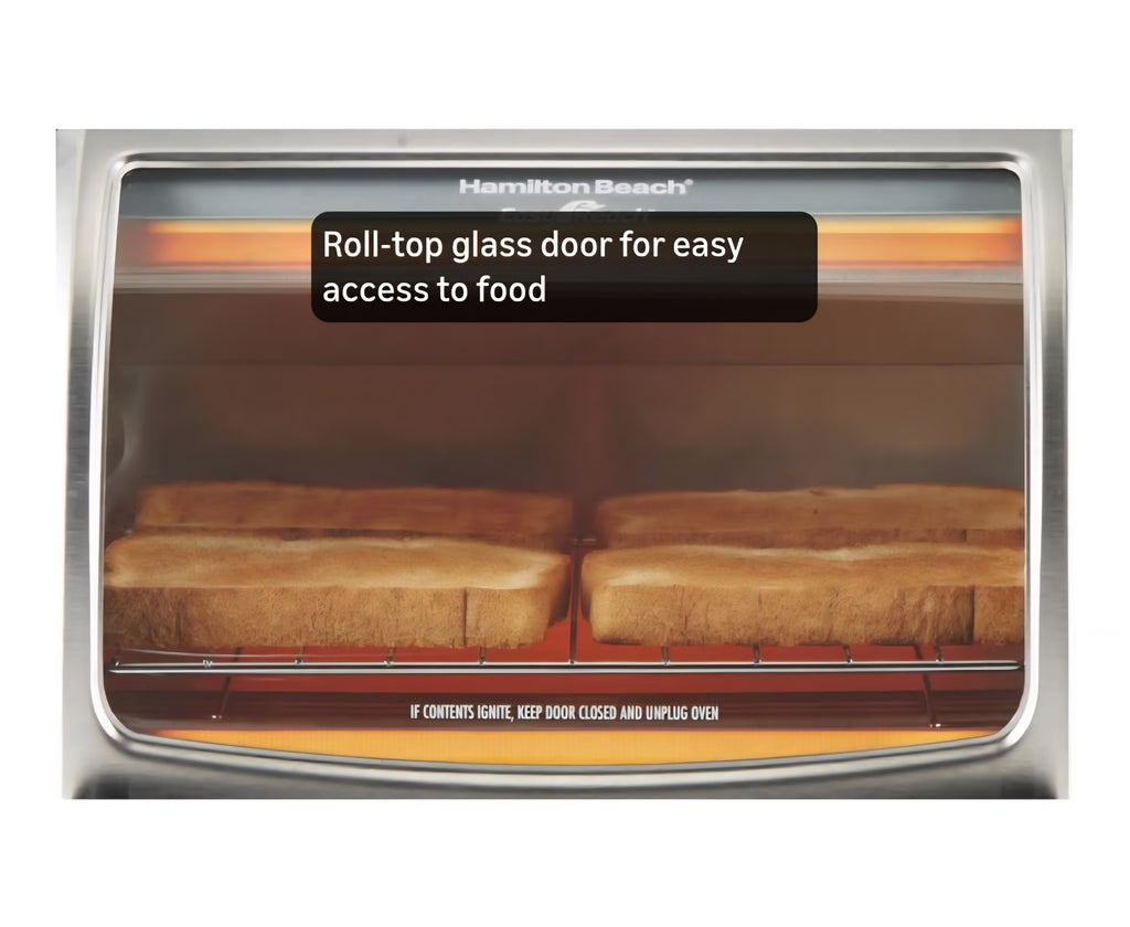 Hamilton Beach Easy Reach 4-Slice Countertop Toaster Oven With Roll-Top Door