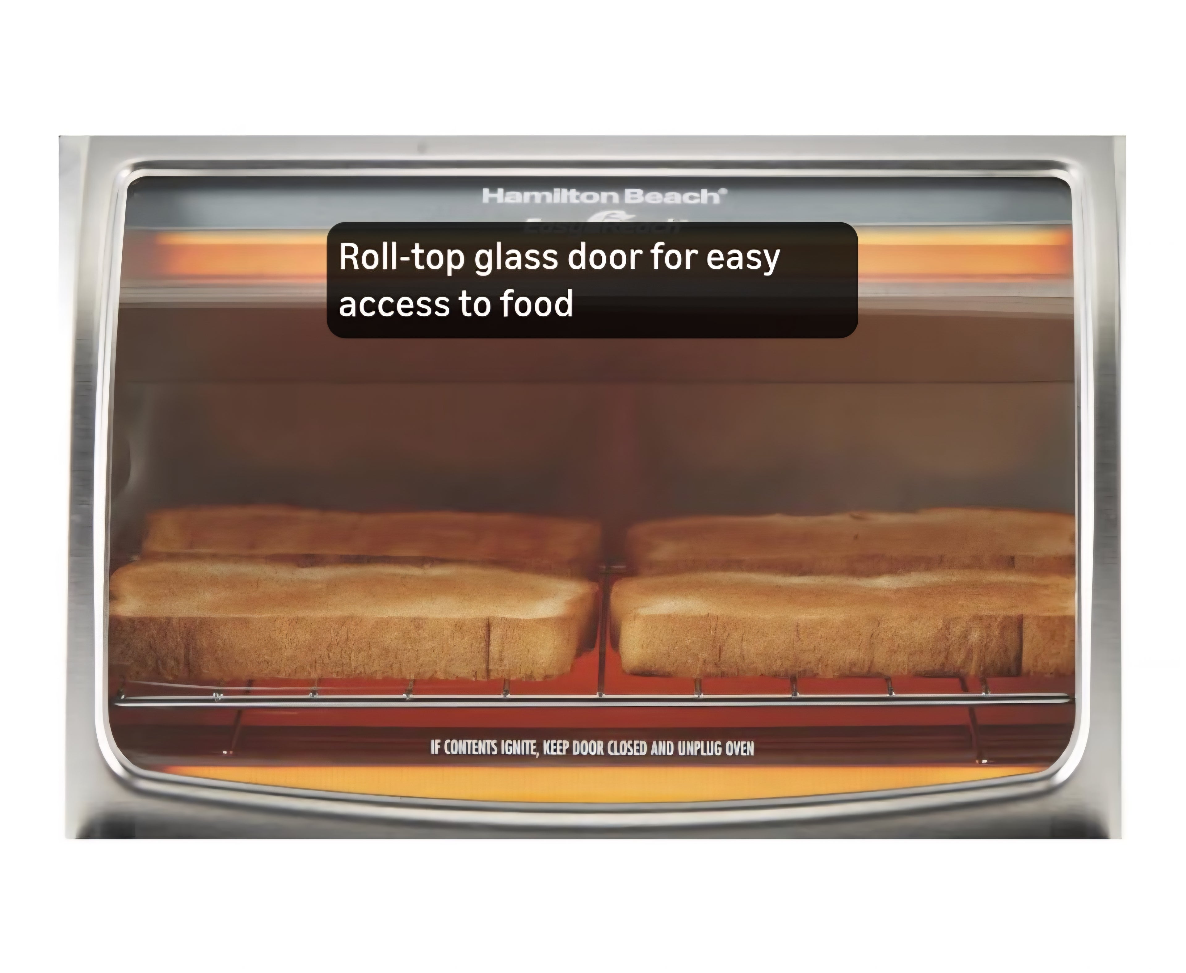 Hamilton Beach Easy Reach 4-Slice Countertop Toaster Oven With Roll-Top Door