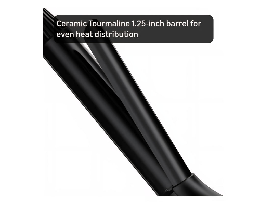 Long Barrel Curling Iron 1 1/4 inch, 1.25 Inch Curling Iron for Long Hair, Infused Argan Oil & Keratin