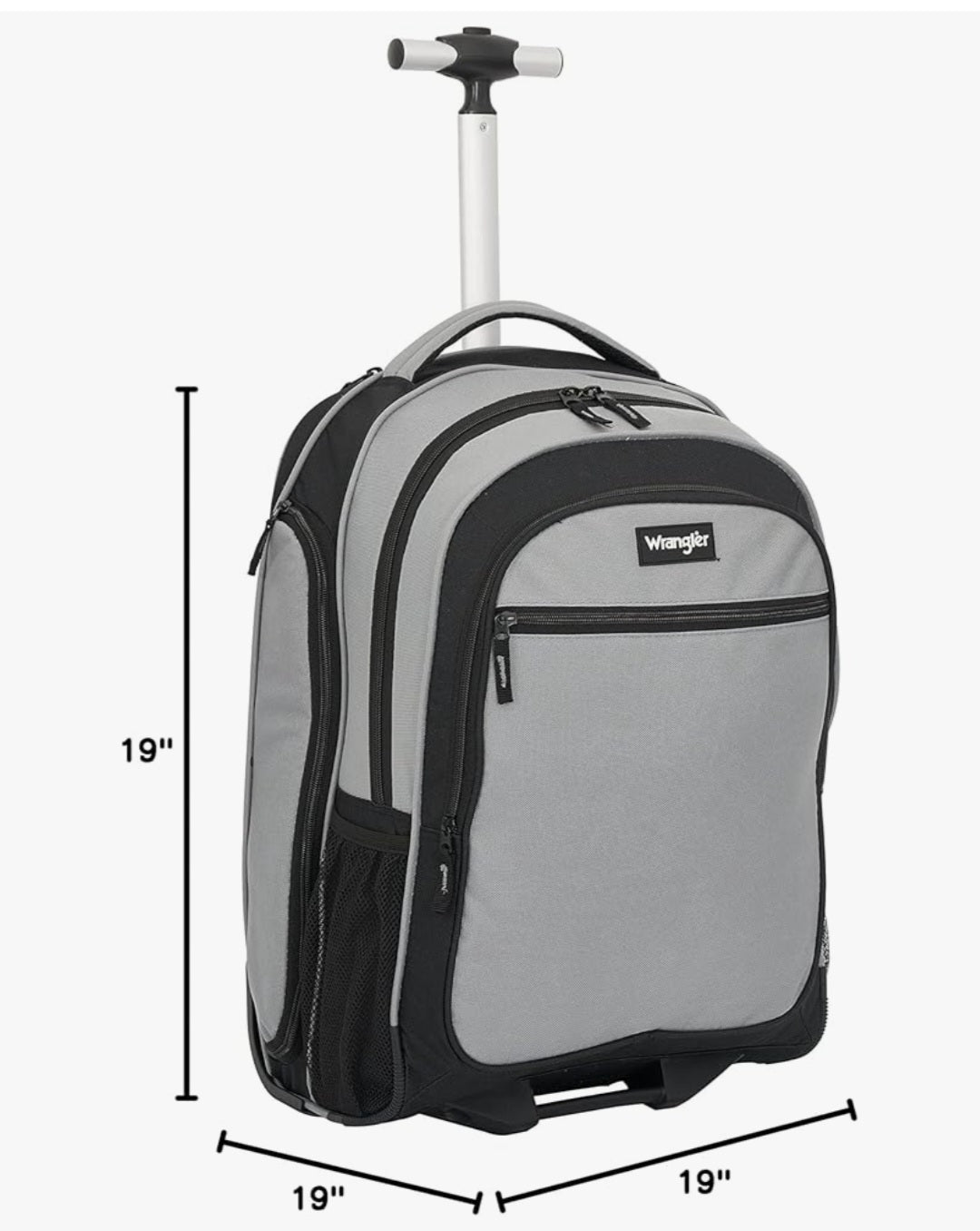Wrangler Travel Duffel or Backpack Dobson Set, Charcoal, 19" Rolling Backpack