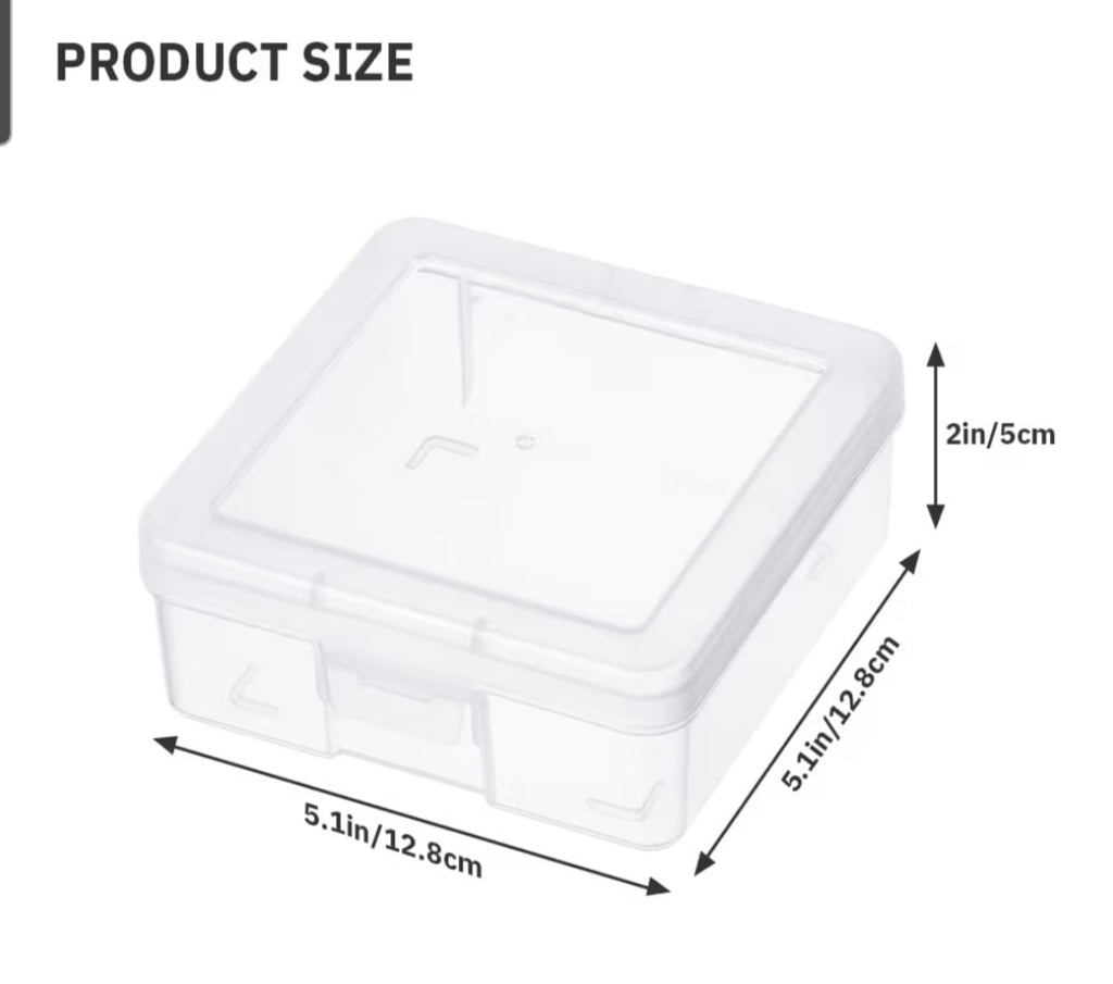 12 Pack Storage Containers with Latching Lid 5" x 5"x 1.9" Stackable Boxes