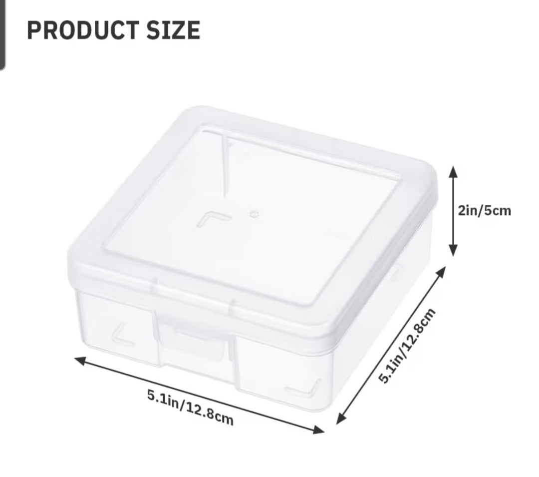 12 Pack Storage Containers with Latching Lid 5" x 5"x 1.9" Stackable Boxes