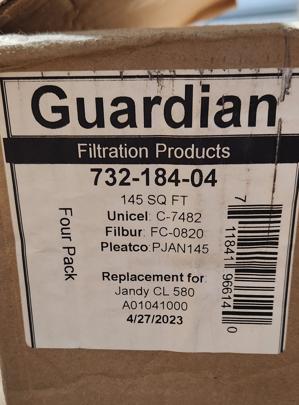 Pool Filter Cartridge 732-184-04 Four Pack Replacement
