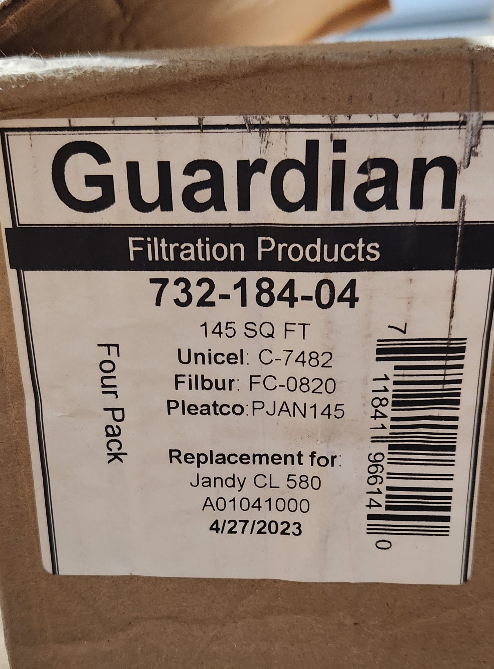 Pool Filter Cartridge 732-184-04 Four Pack Replacement