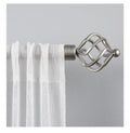 Torch 1" Curtain Rod and Coordinating Finial Set, Matte Silver, Adjustable 36"-72"