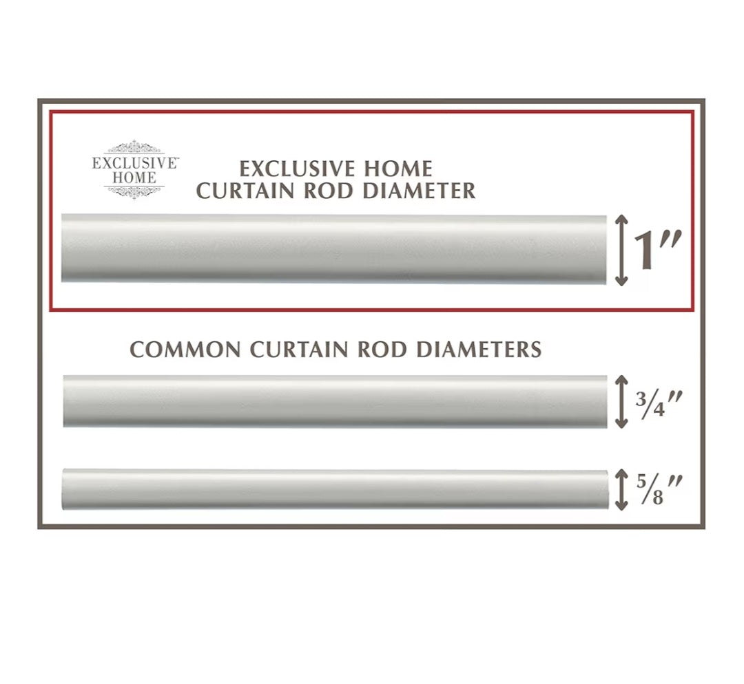 Torch 1" Curtain Rod and Coordinating Finial Set, Matte Silver, Adjustable 36"-72"