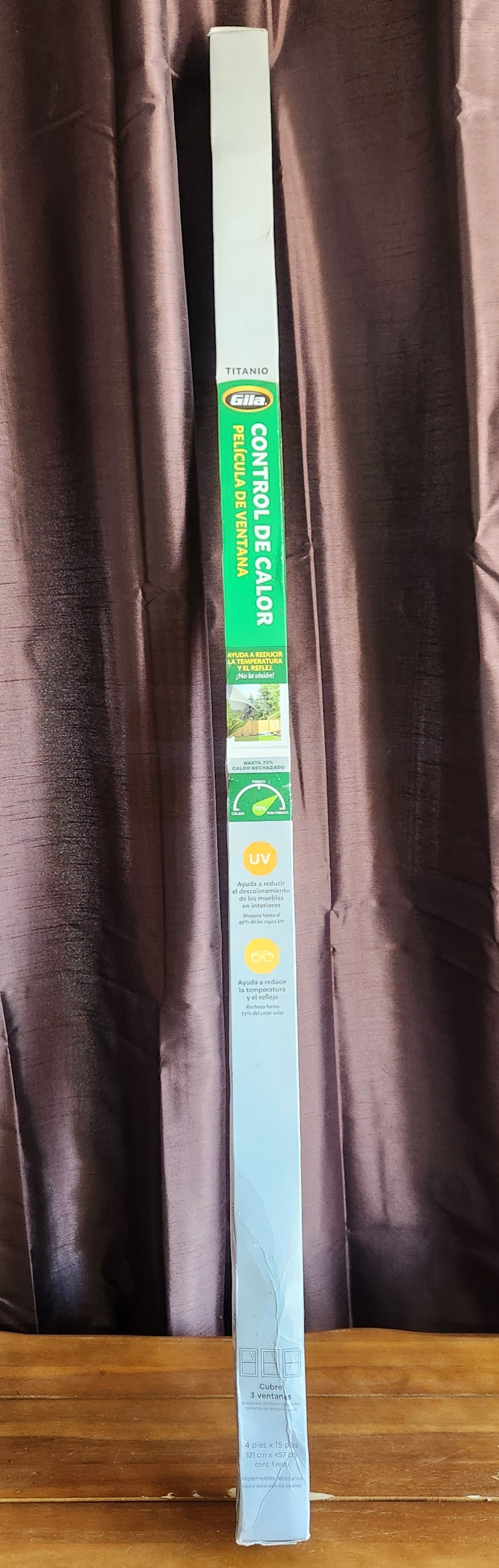 Gila® Heat Control Titanium Adhesive Residential DIY Window Film Sun Blocking Glare Reduction 4ft x 15ft