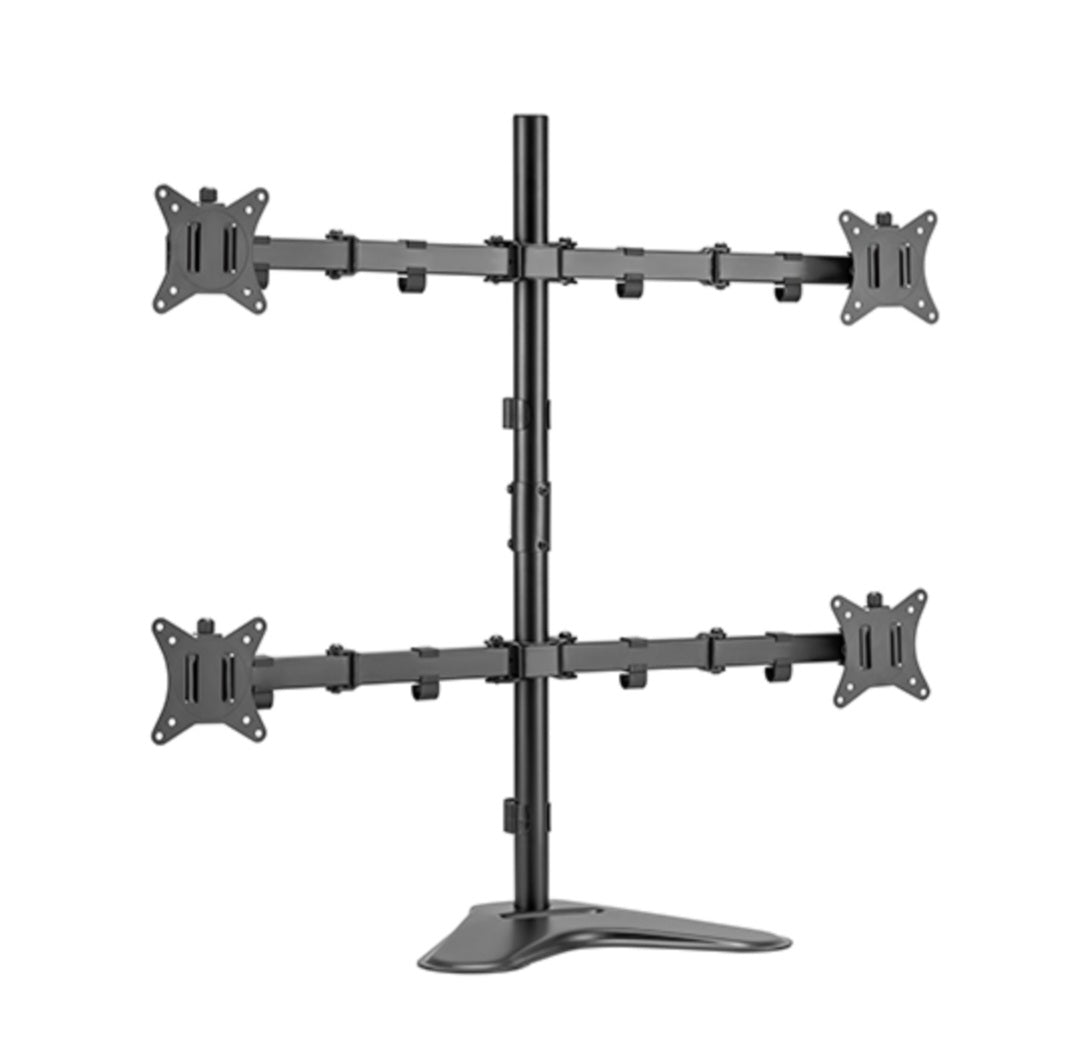 Quad-Monitor Steel Articulating Monitor Desk Stand