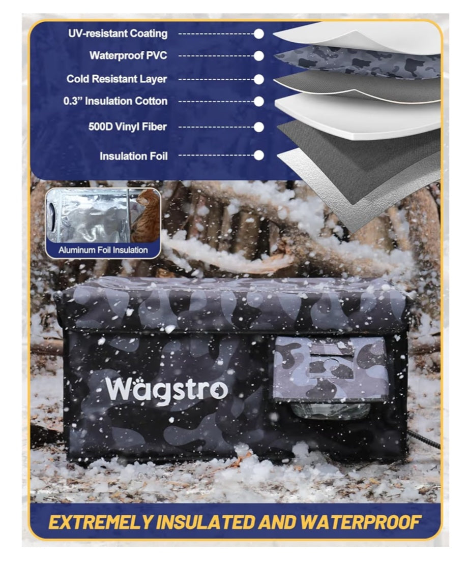 Heated Cat House for Outside or Indoors, Waterproof