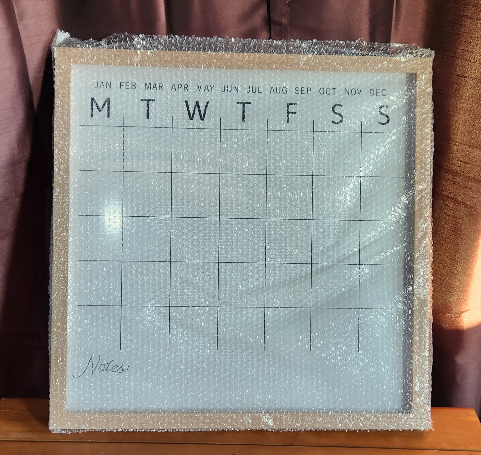 Dry Erase Calendar 24x24 Farmhouse Natural Wood Framed Monthly Organizer NEW