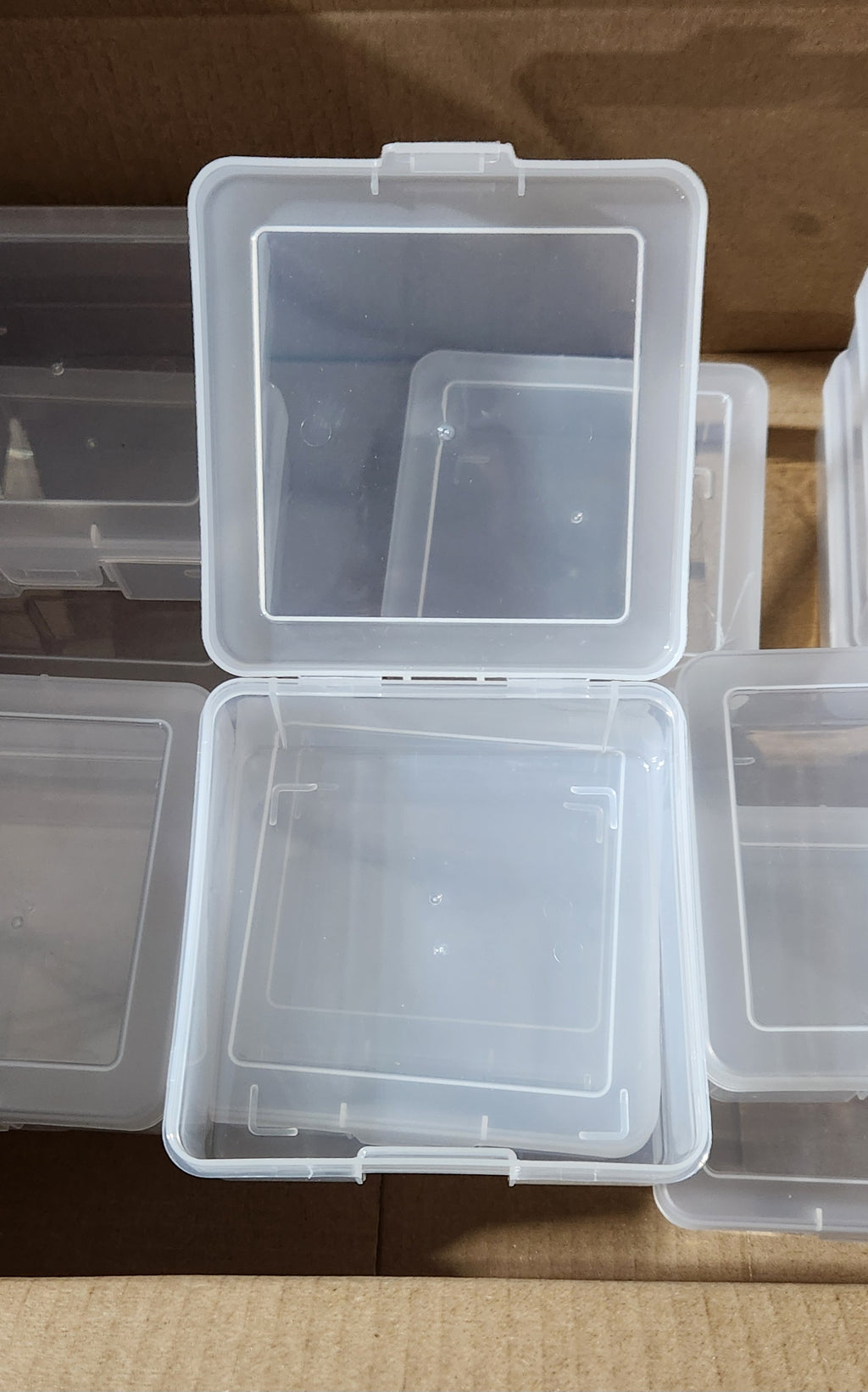 12 Pack Storage Containers with Latching Lid 5" x 5"x 1.9" Stackable Boxes