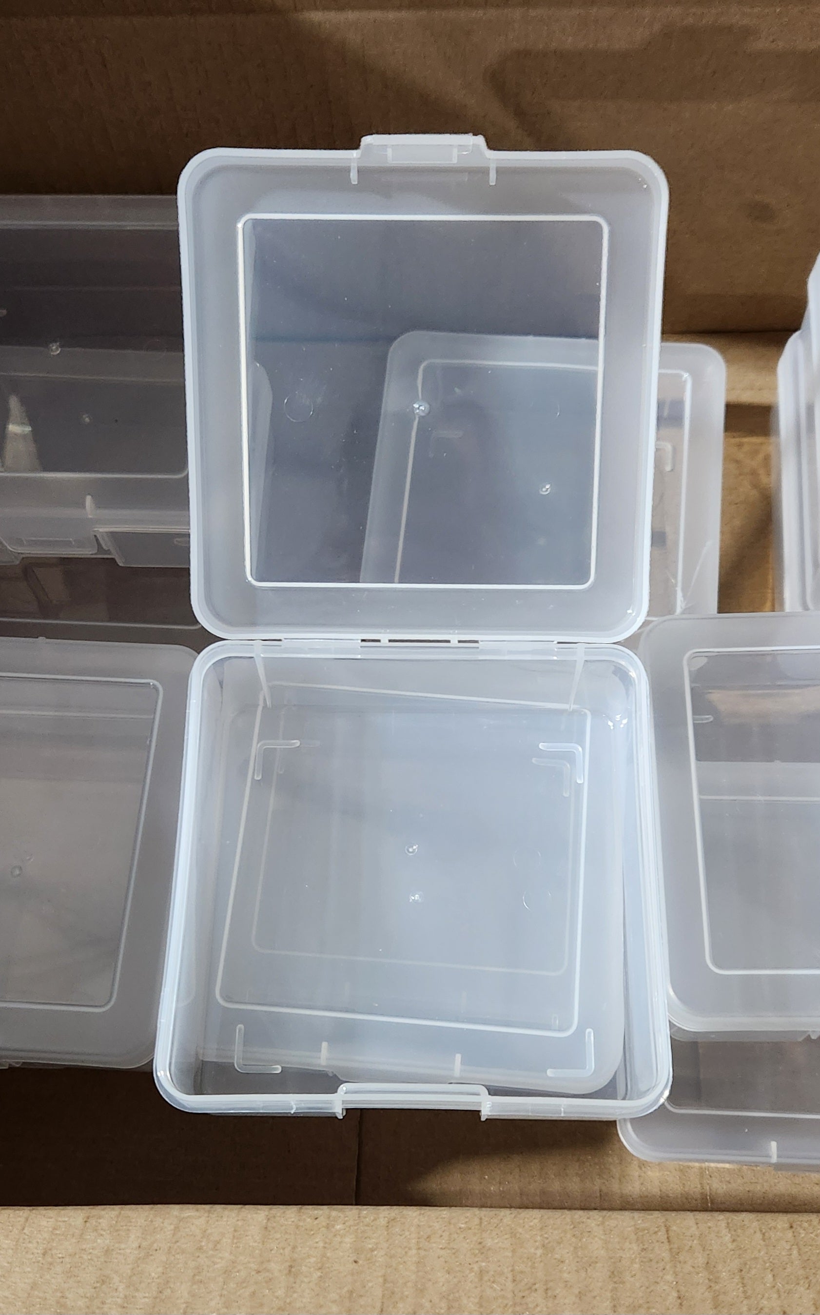 12 Pack Storage Containers with Latching Lid 5" x 5"x 1.9" Stackable Boxes