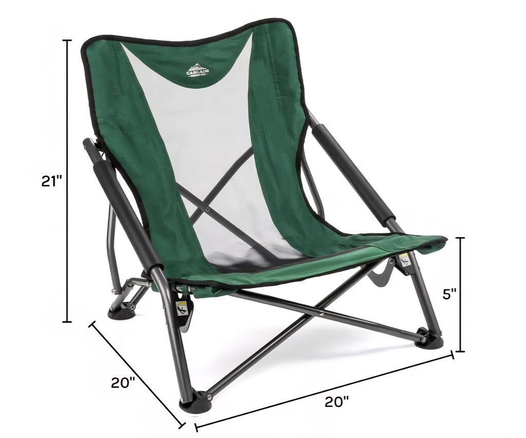 Cascade Mountain Tech Folding Camp Chair for Camping, Beach, Picnic, Barbqeues, Sporting Events with Carry Bag