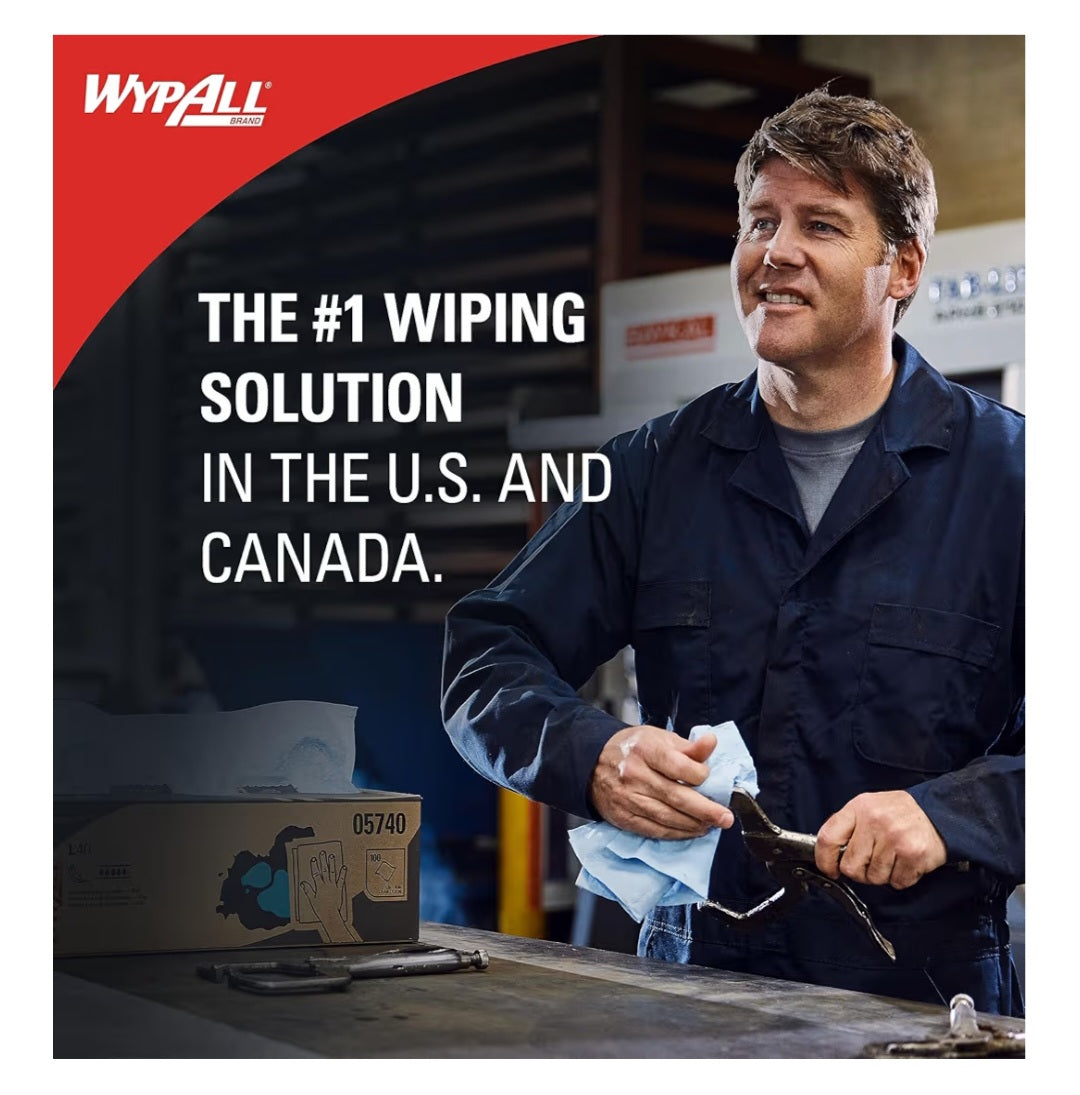 Wypall PowerClean L40 Cloths Extra Absorbent, Quarterfold, Bulk Paper Wipers, White (18 Packs of 56 Sheets, 1,008 Sheet Total)
