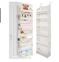Over The Door Organizer 6 Large Pockets 12 Side Pockets, 50lbs Weight Capacity Beige NEW