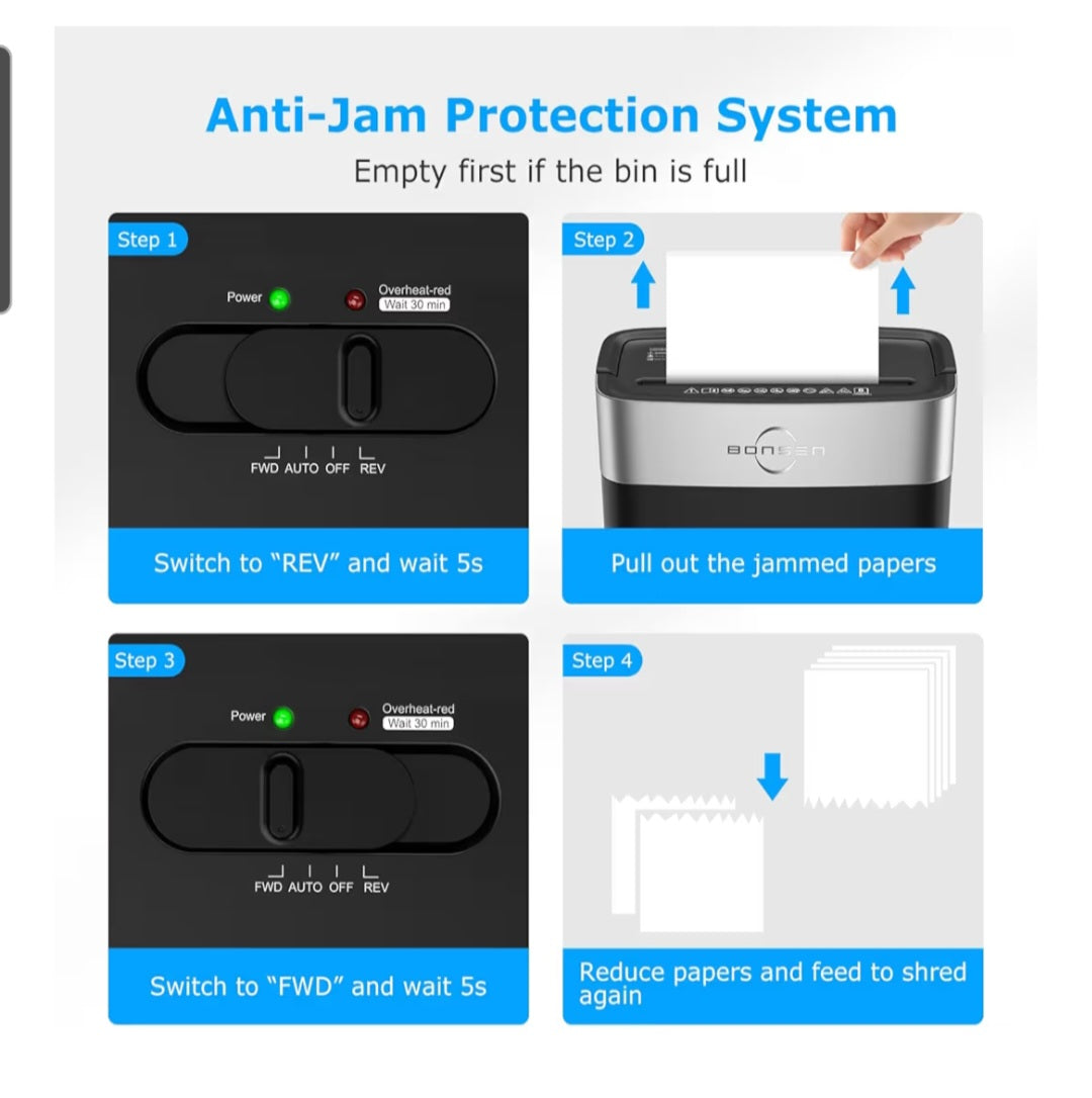 Shredder for Home Office, 4 Gallons 8-Sheet Cross Cut Credit Card Shredder