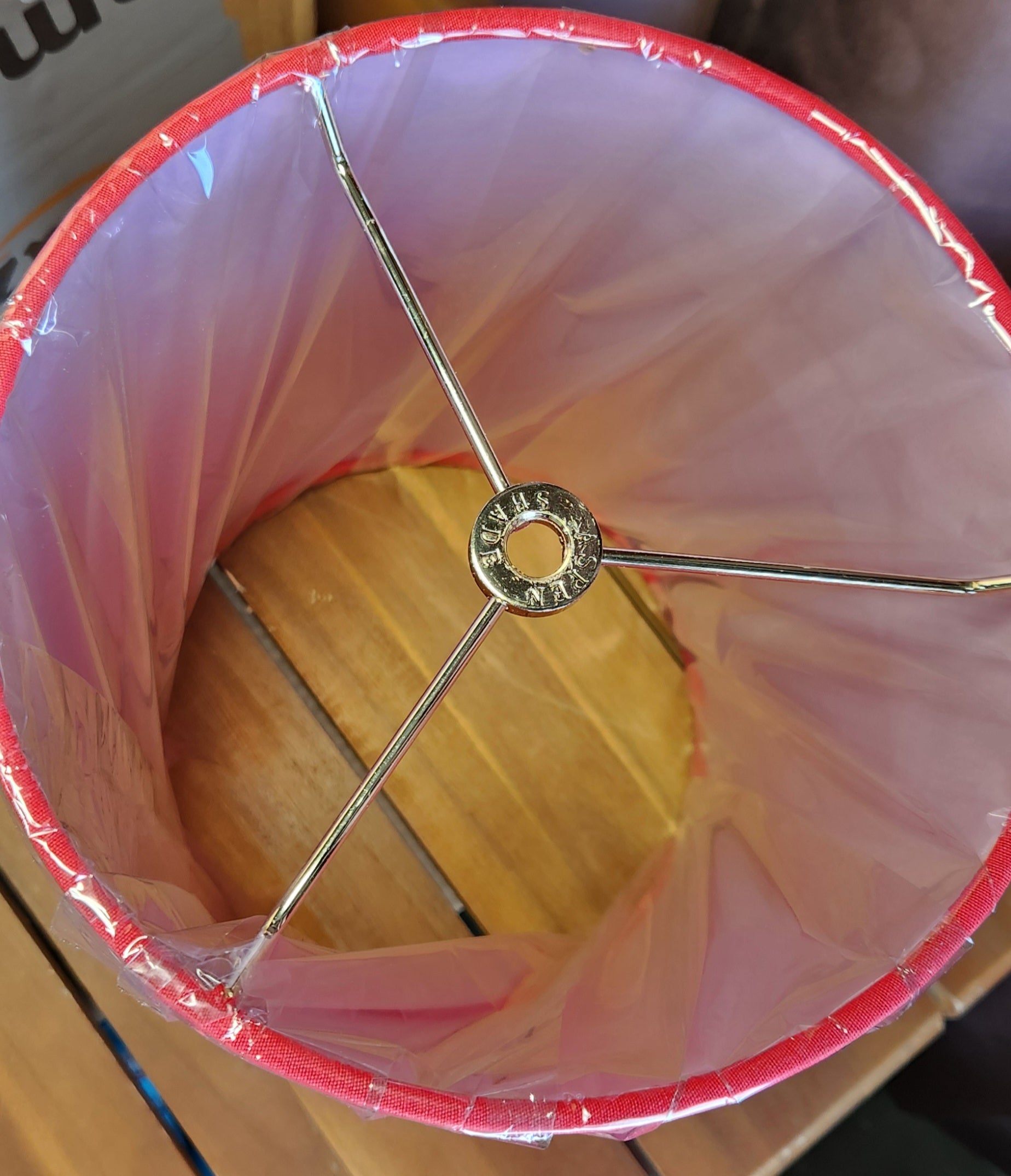 Lamp Shade Aspen Creative Drum (Cylinder) Shaped Spider Construction in Rich Red (8" x 8" x 11")