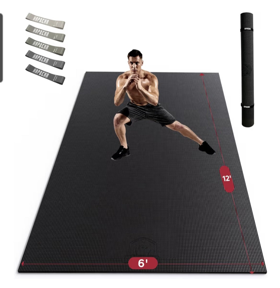 Extra Large Exercise Mat- 12' x 6' x 8mm NEW with Carrying Bag