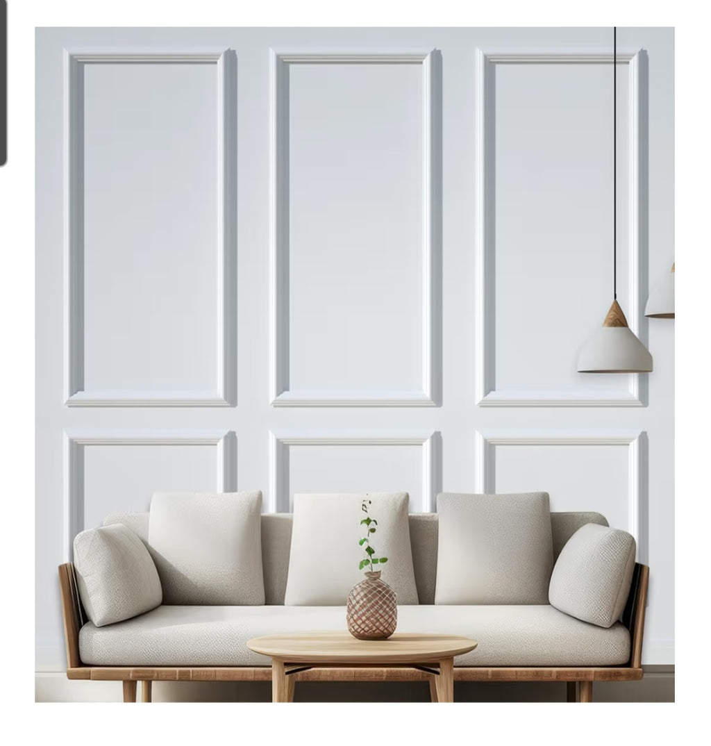 Peel and Stick Wall Molding Kit 6-Frame Premade, Ready-to-Assemble Wall Moulding Panel Frame