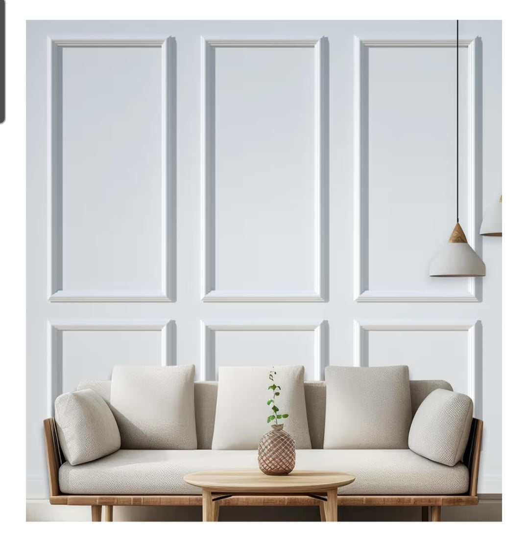 Peel and Stick Wall Molding Kit 6-Frame Premade, Ready-to-Assemble Wall Moulding Panel Frame