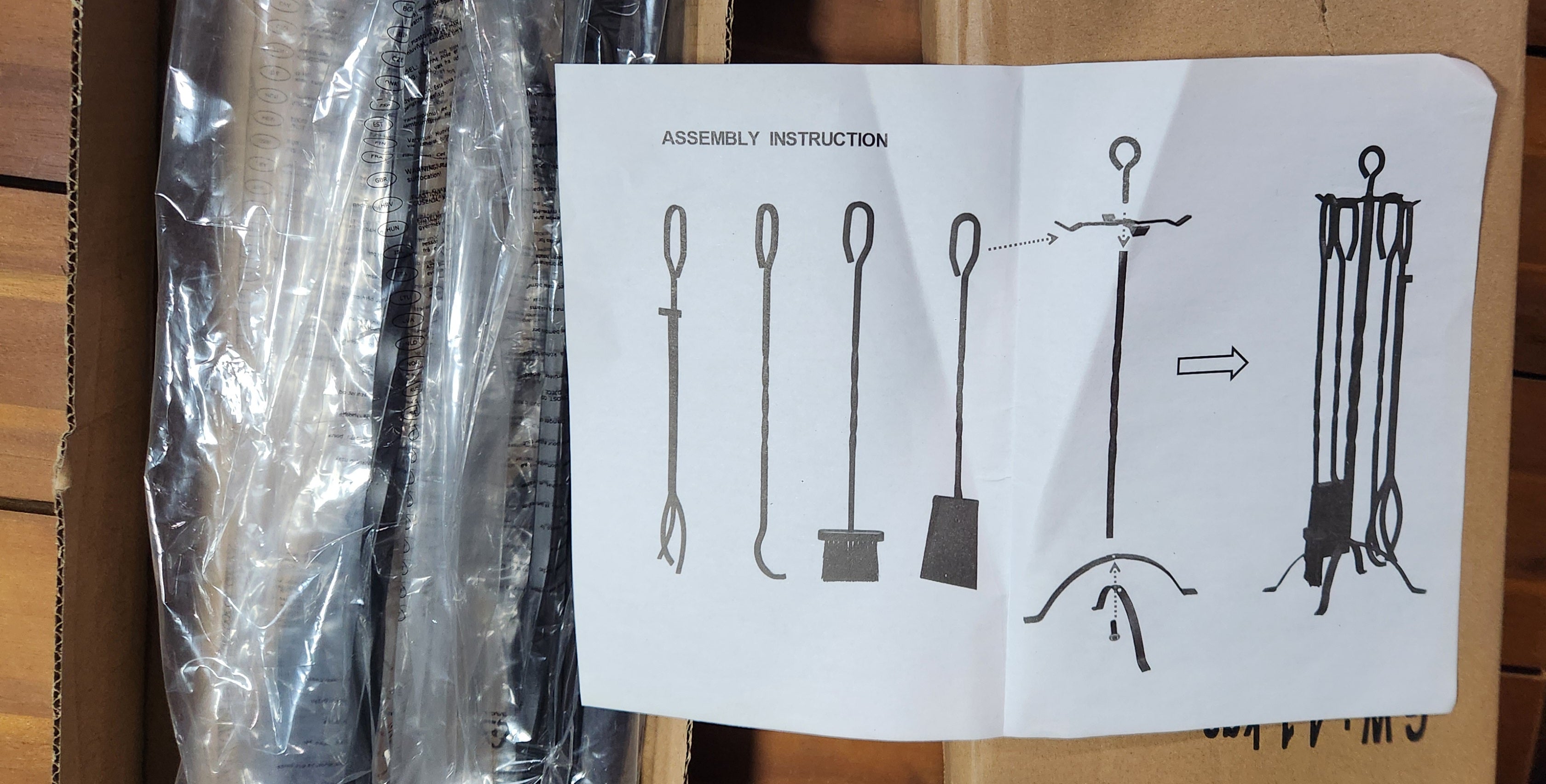Fireplace Tool Set 5PC Wrought Iron