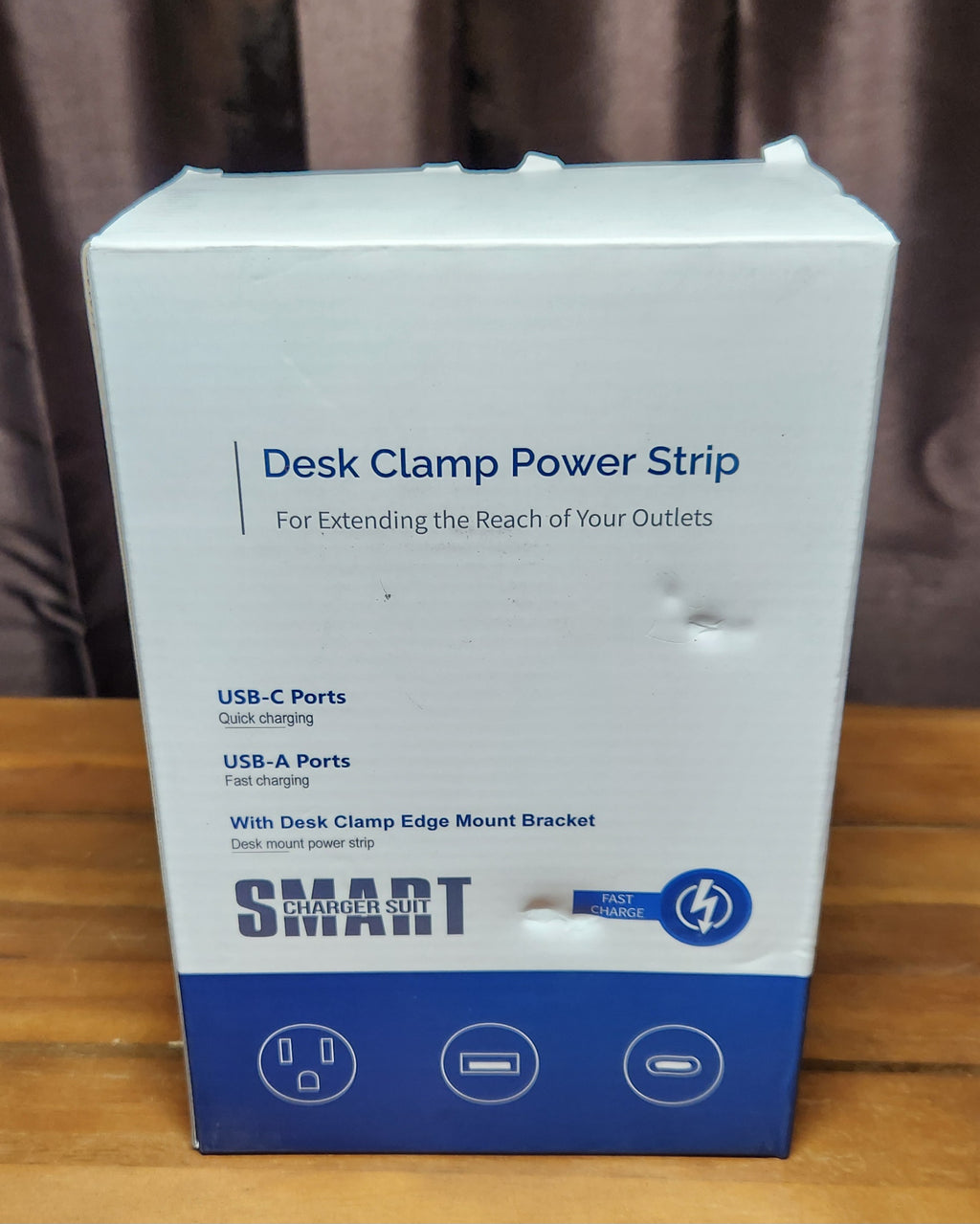 Desk Clamp Power Strip,20W Fast Charging Station,Surge Protector