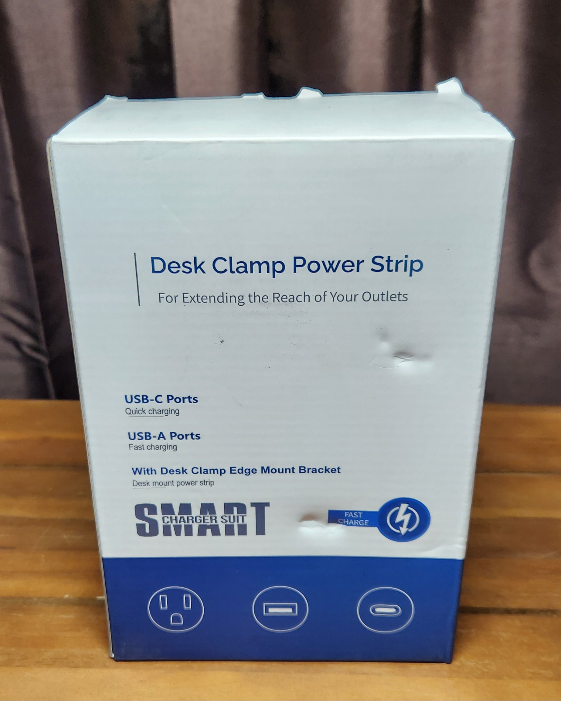 Desk Clamp Power Strip,20W Fast Charging Station,Surge Protector