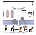Ski Exercise Machine, Foldable Pilates Slider Board with Resistance Bands, Ab and Leg Trainer NEW