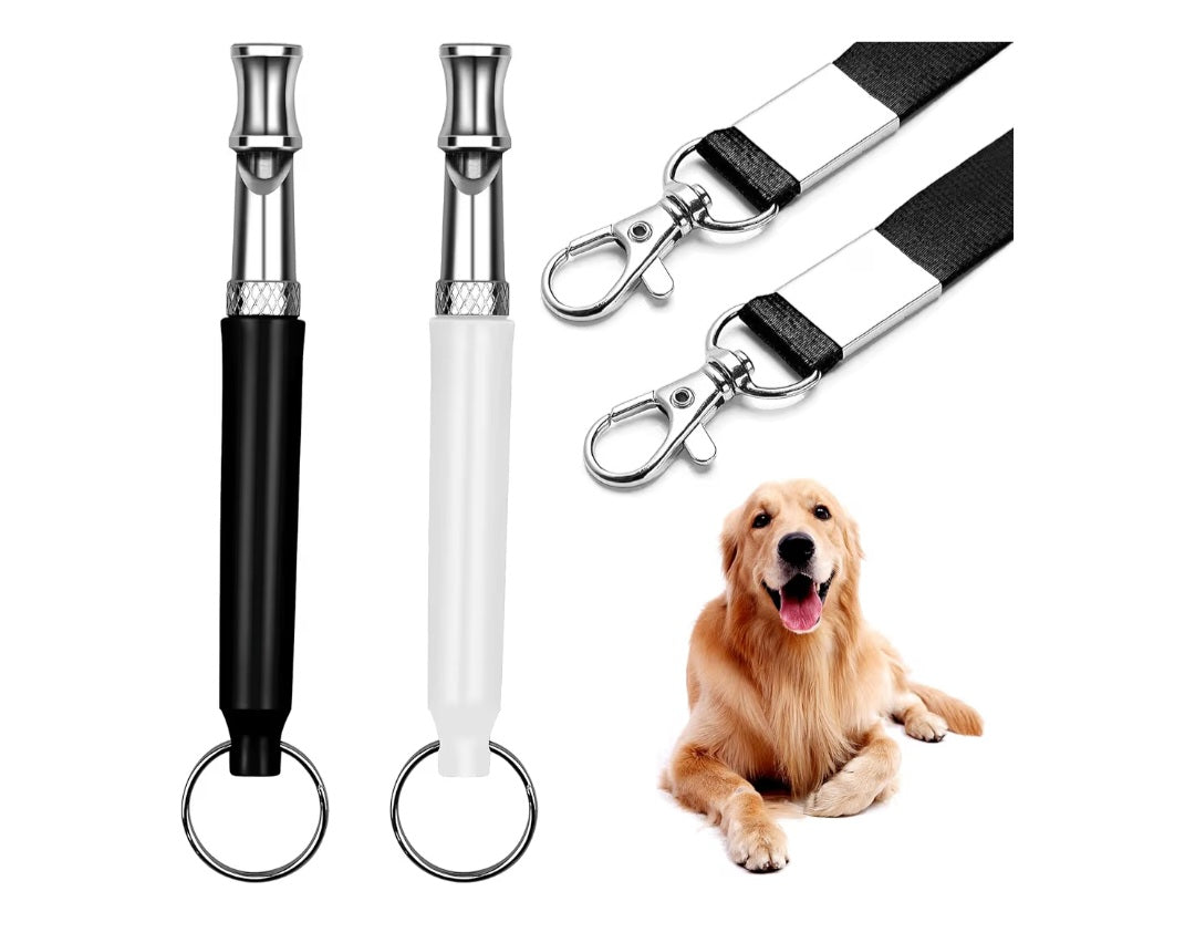 4 Dog Whistles- 2 packs of 2 included with Lanyards