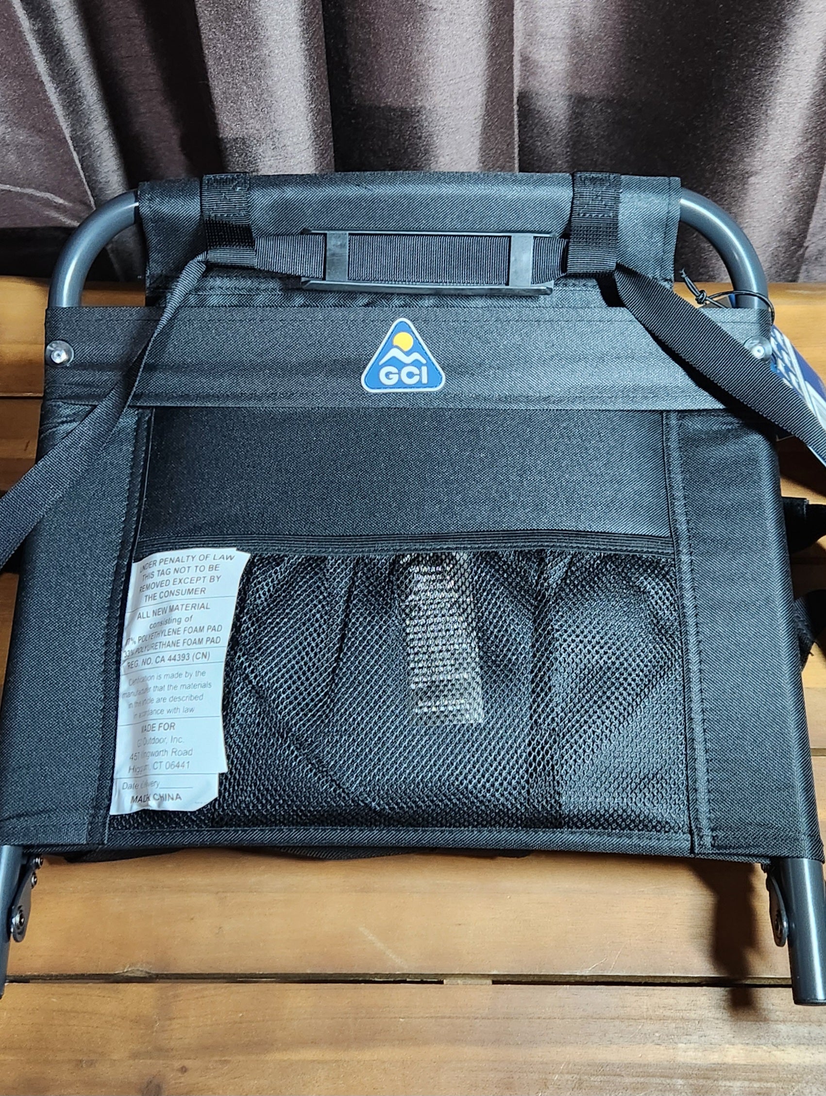 Outdoor BleacherBack Lumbar Stadium Chair With Padded Backrest- BLACK