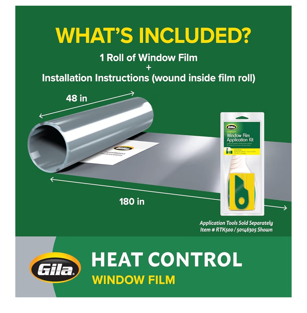 Gila® Heat Control Titanium Adhesive Residential DIY Window Film Sun Blocking Glare Reduction 4ft x 15ft