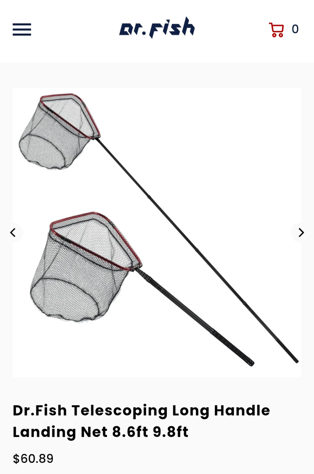 Dr. Fish Telescoping Long Handle Landing Net 8.6ft 9.8ft