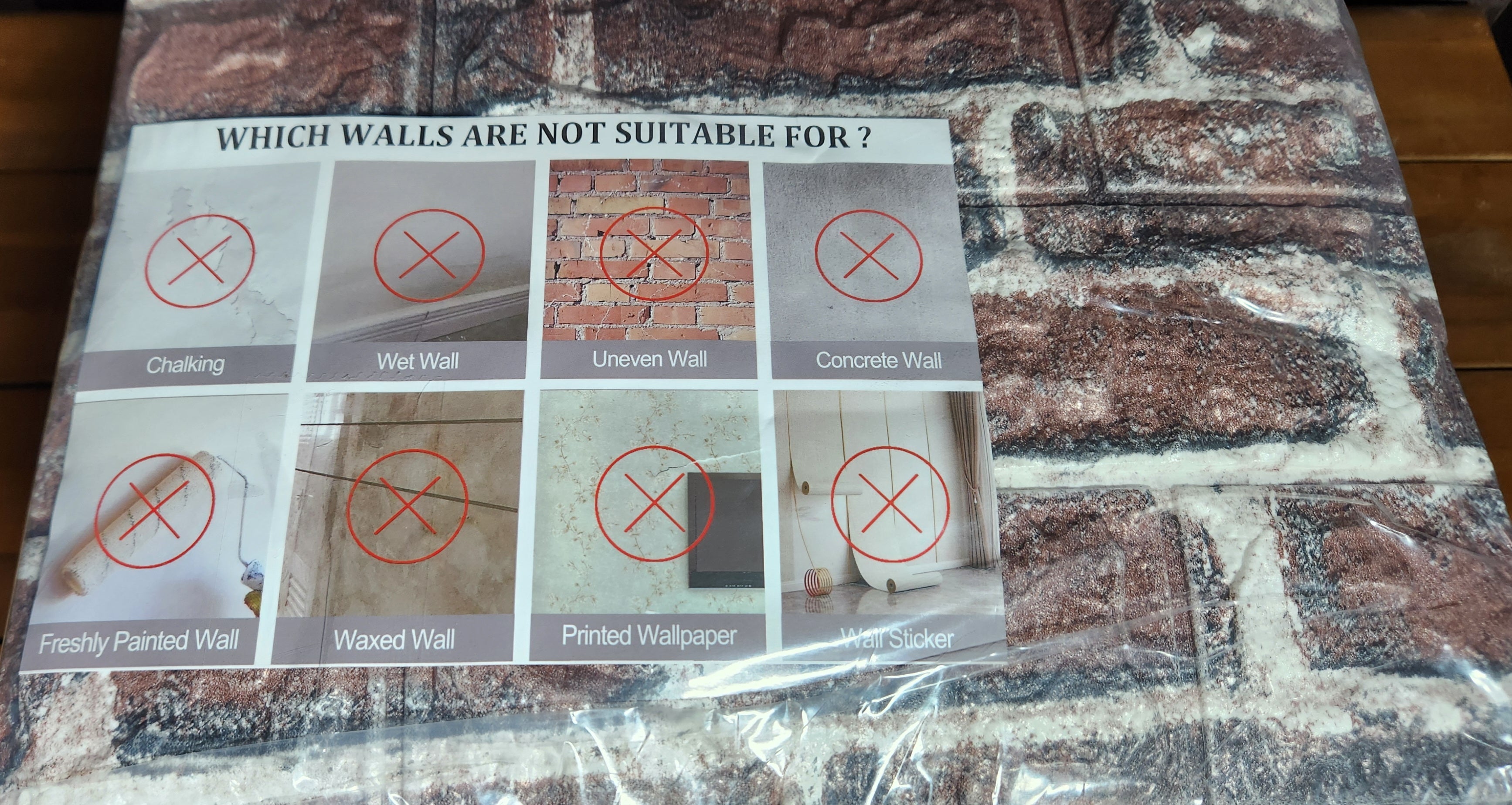 3D Faux Brick Wall Panels Peel and Stick in Red White, 40 PCS XPE Foam 3D Wallpaper