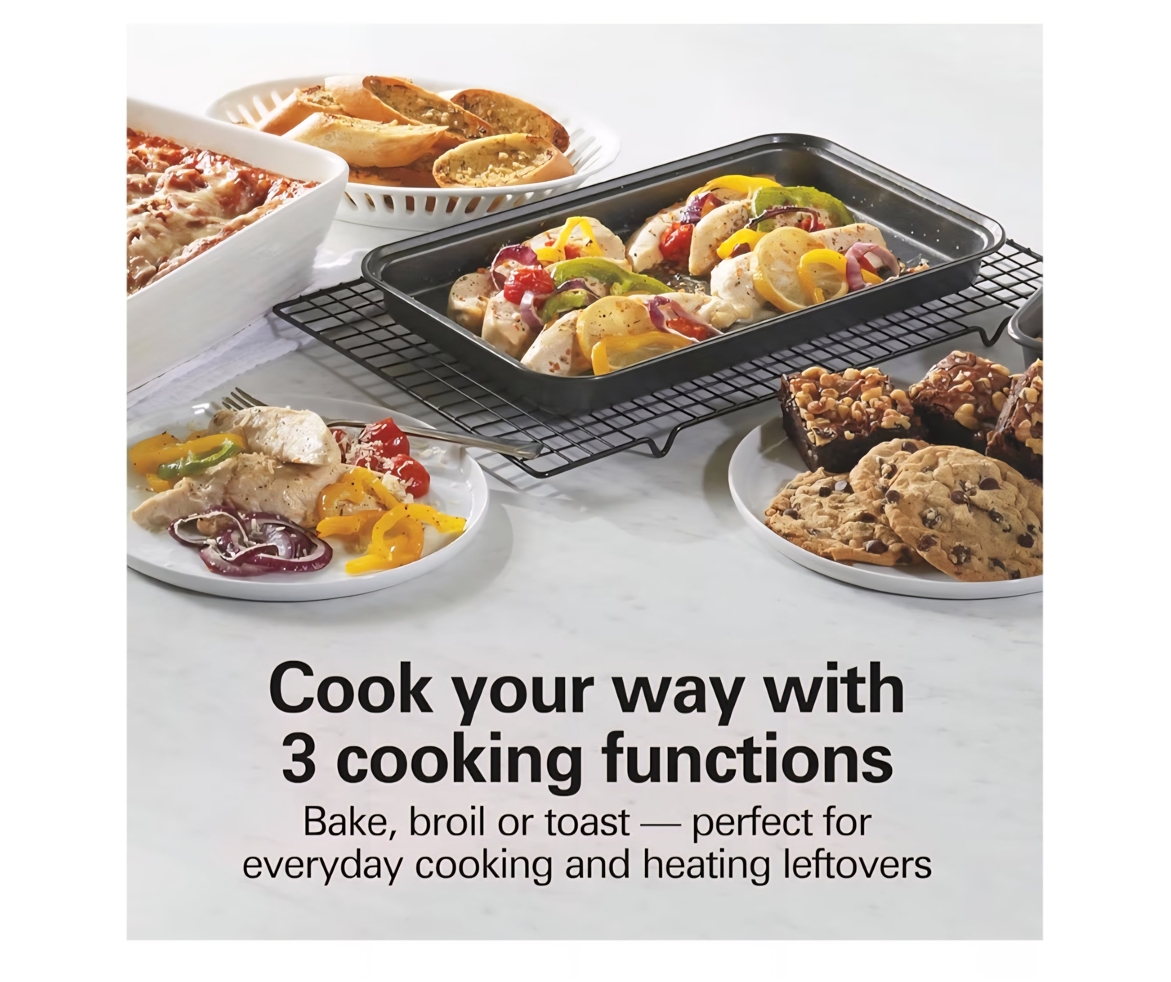 Hamilton Beach Easy Reach 4-Slice Countertop Toaster Oven With Roll-Top Door