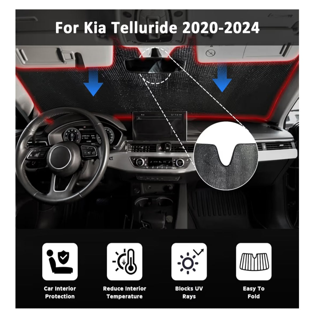 Windshield Sun Shade 5-Layer Bubble Foldable Thicken Front Window Sunshade Sun Visor Protection Accessories - Blocks Heat & UV Rays Keep Car Cooler